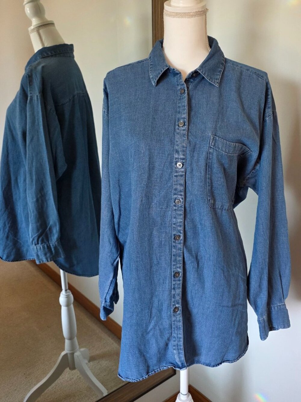 Loft Chambray Oversized Pocket Shirt